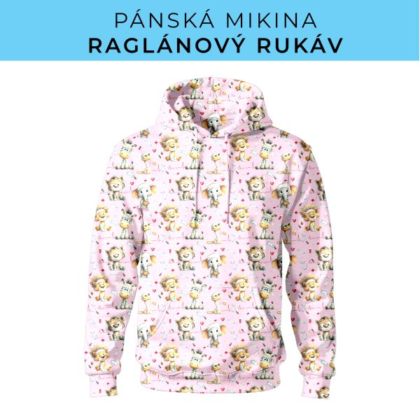 PÁNSKÝ střih - mikina raglan ZÁKLADNÍ s kapucí