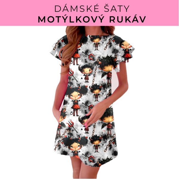 DÁMSKÝ střih - šaty s motýlkovým rukávem