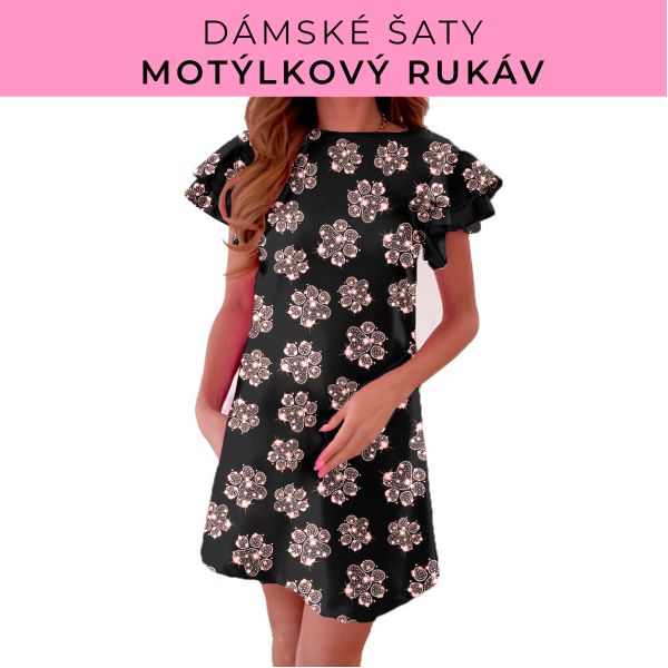 DÁMSKÝ střih - šaty s motýlkovým rukávem