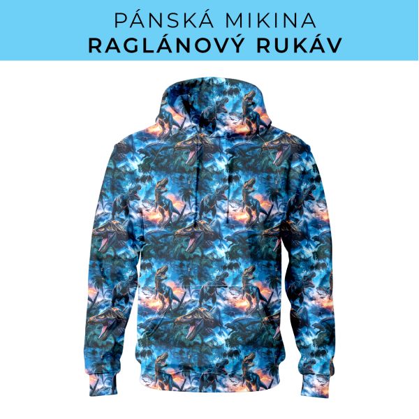 PÁNSKÝ střih - mikina raglan ZÁKLADNÍ s kapucí