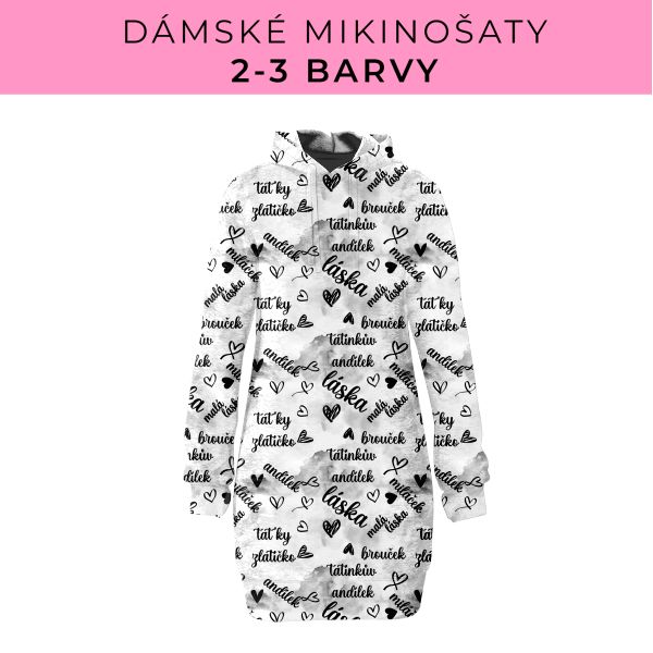 DÁMSKÝ střih - Mikinošaty 2-3 barvy