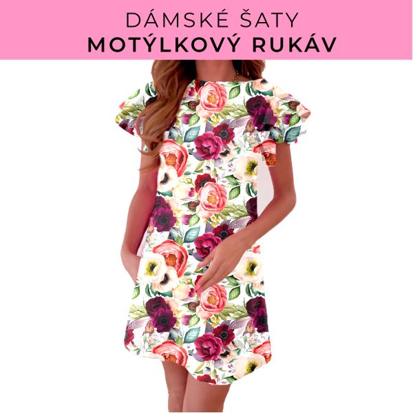DÁMSKÝ střih - šaty s motýlkovým rukávem