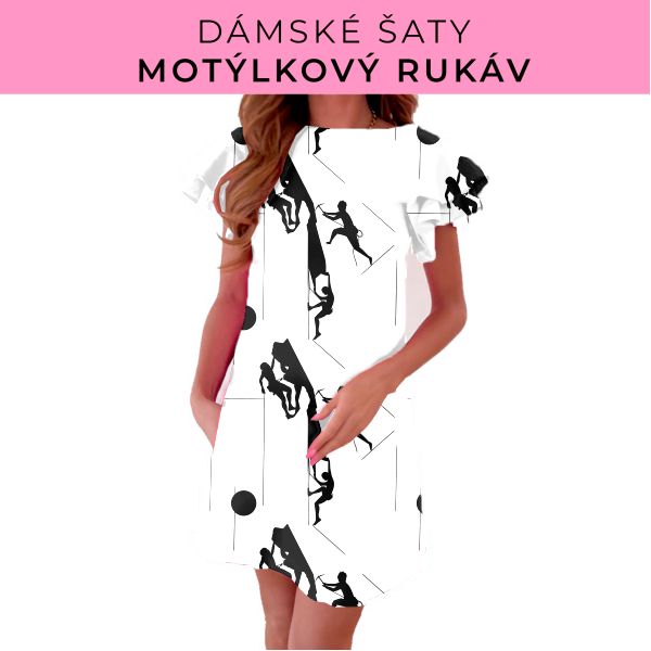 DÁMSKÝ střih - šaty s motýlkovým rukávem