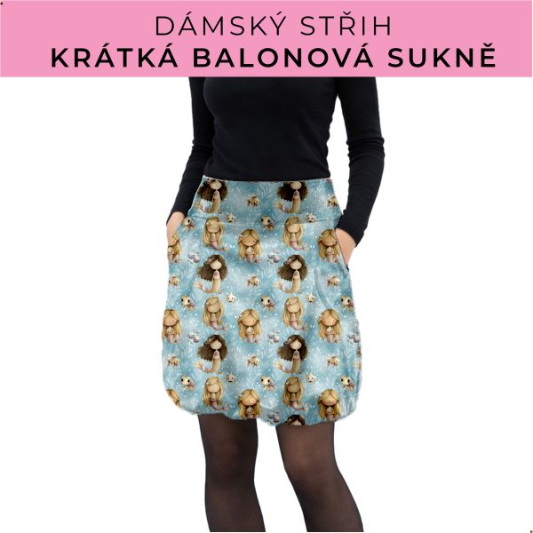 Dámský střih - balonová krátká sukně