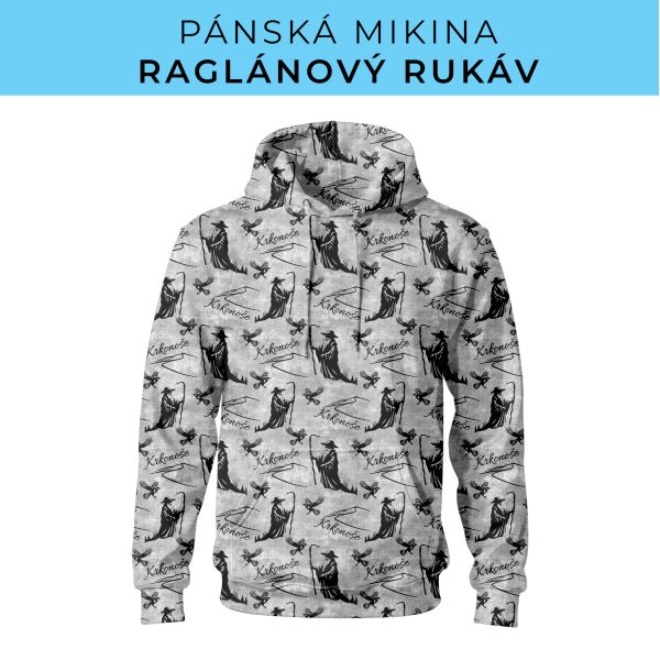 PÁNSKÝ střih - mikina raglan ZÁKLADNÍ s kapucí