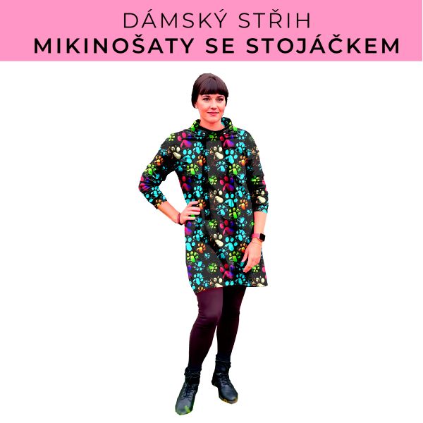 Dámský střih - mikinové šaty se stojáčkem