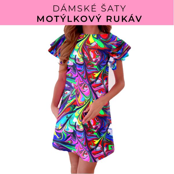 DÁMSKÝ střih - šaty s motýlkovým rukávem