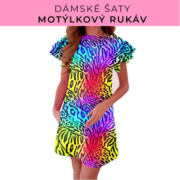 DÁMSKÝ střih - šaty s motýlkovým rukávem