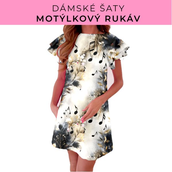 DÁMSKÝ střih - šaty s motýlkovým rukávem