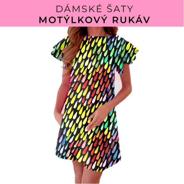 DÁMSKÝ střih - šaty s motýlkovým rukávem