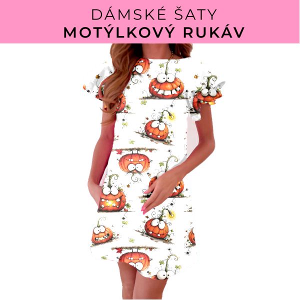 DÁMSKÝ střih - šaty s motýlkovým rukávem