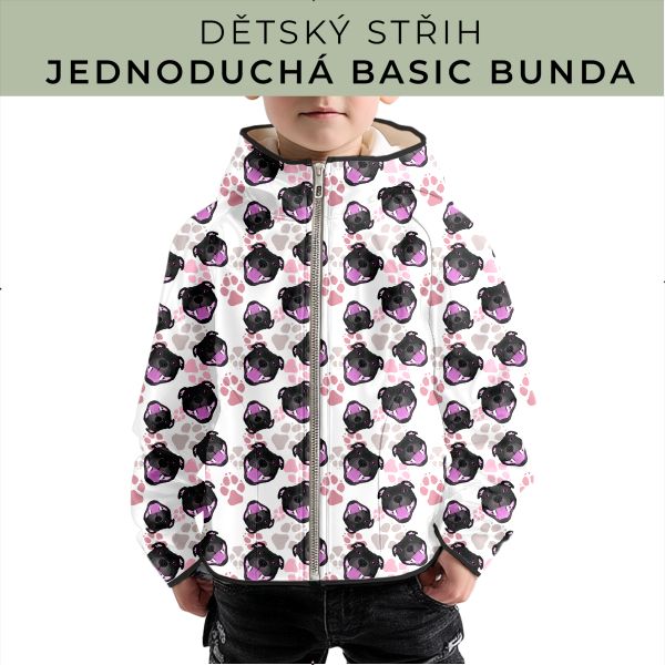 Dětský střih - jednoduchá dětská BASIC  bunda