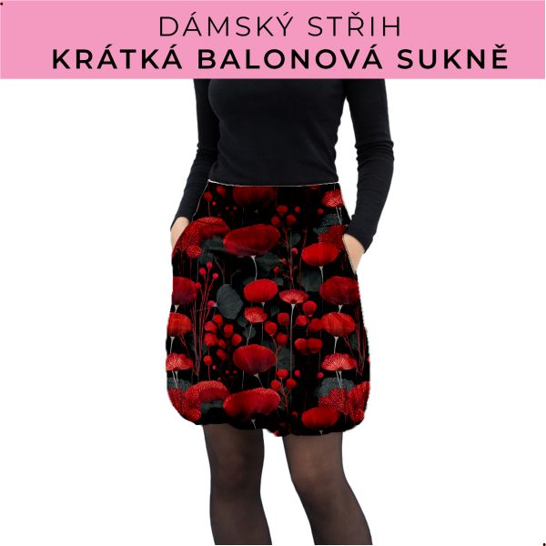 Dámský střih - balonová krátká sukně