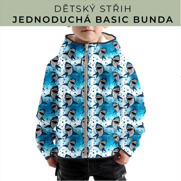 Dětský střih - jednoduchá dětská BASIC  bunda