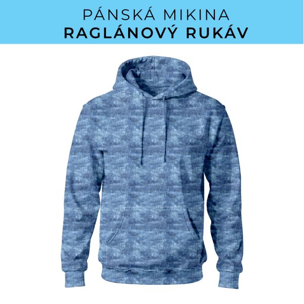 PÁNSKÝ střih - mikina raglan ZÁKLADNÍ s kapucí