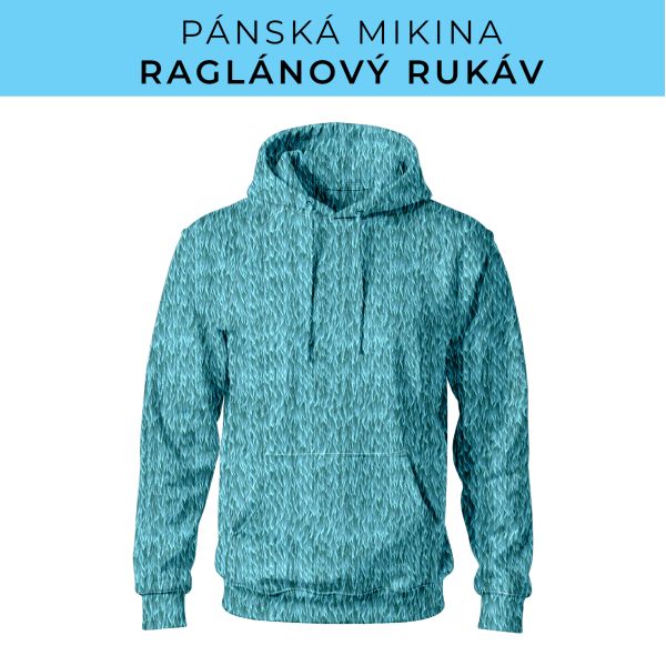 PÁNSKÝ střih - mikina raglan ZÁKLADNÍ s kapucí