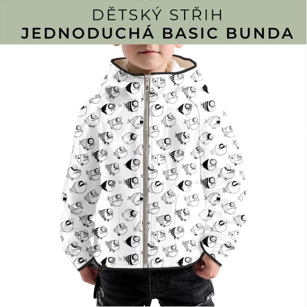 Dětský střih - jednoduchá dětská BASIC  bunda