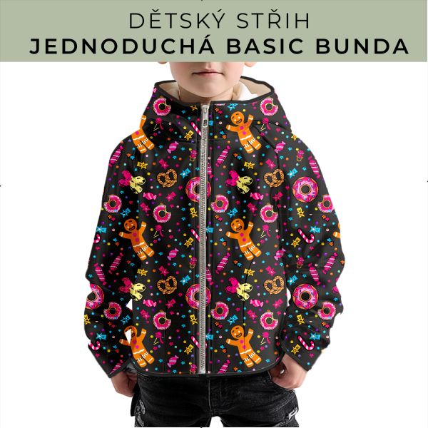 Dětský střih - jednoduchá dětská BASIC  bunda