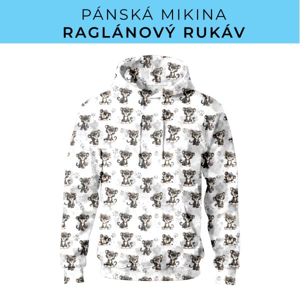 PÁNSKÝ střih - mikina raglan ZÁKLADNÍ s kapucí