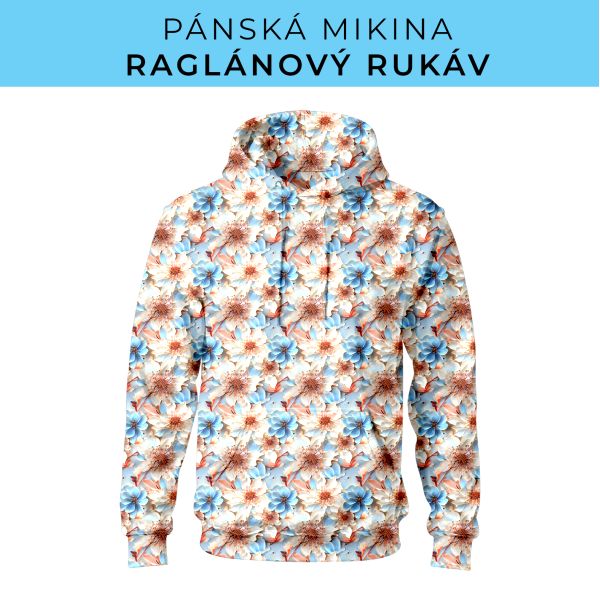 PÁNSKÝ střih - mikina raglan ZÁKLADNÍ s kapucí