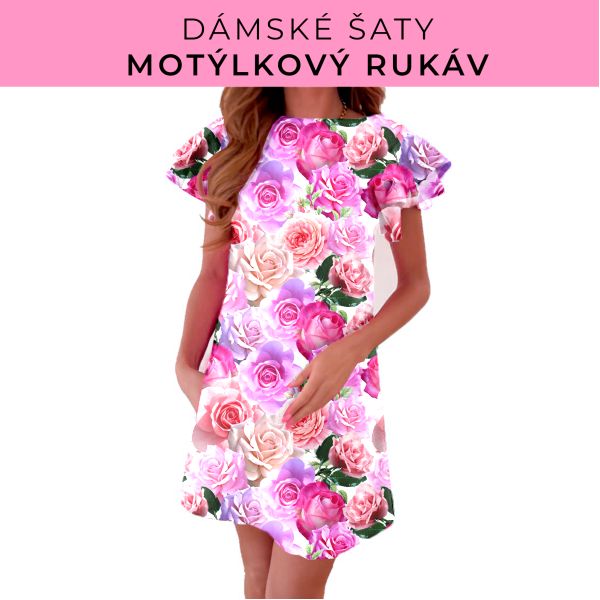 DÁMSKÝ střih - šaty s motýlkovým rukávem