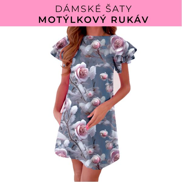 DÁMSKÝ střih - šaty s motýlkovým rukávem