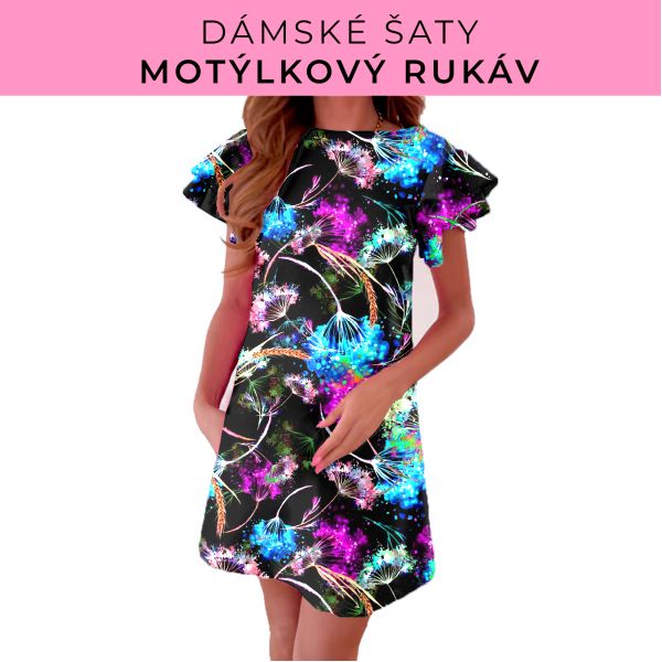 DÁMSKÝ střih - šaty s motýlkovým rukávem