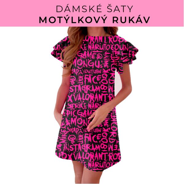 DÁMSKÝ střih - šaty s motýlkovým rukávem