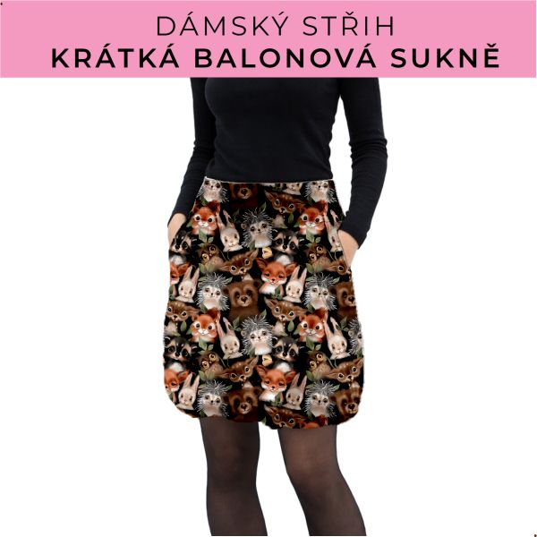 Dámský střih - balonová krátká sukně