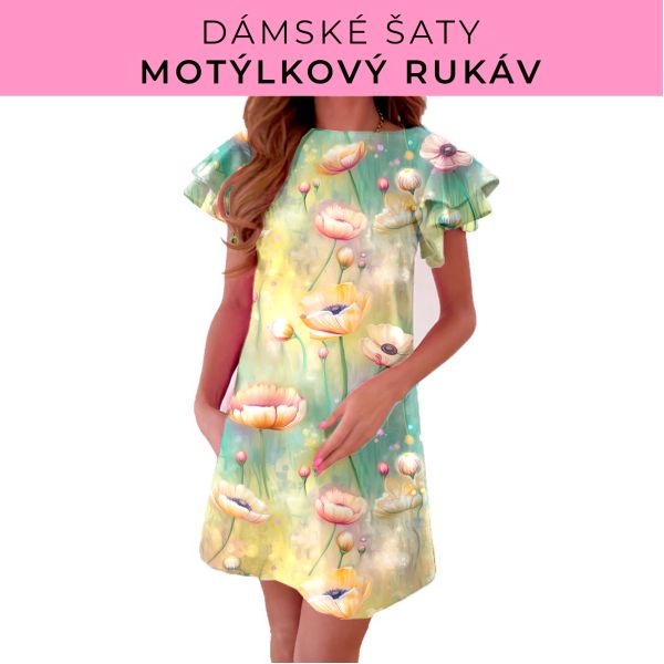 DÁMSKÝ střih - šaty s motýlkovým rukávem