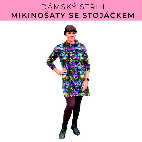 Dámský střih - mikinové šaty se stojáčkem