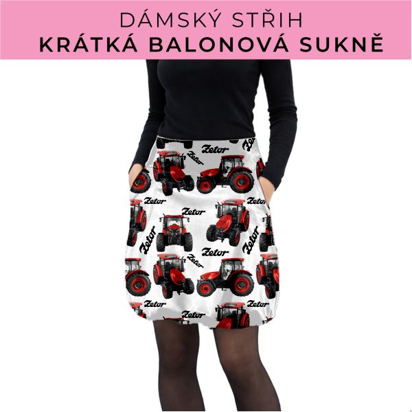 Dámský střih - balonová krátká sukně
