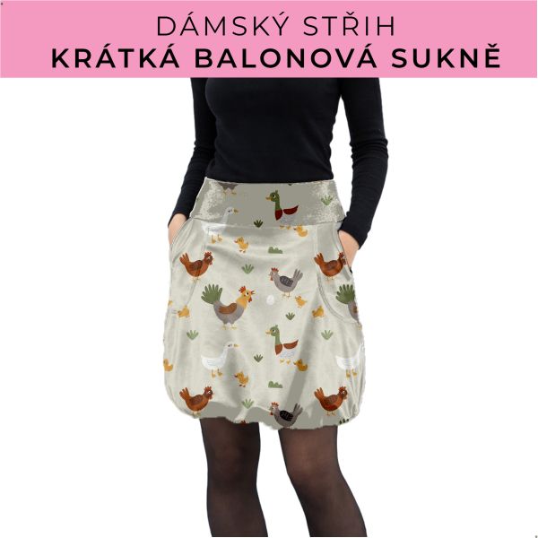 Dámský střih - balonová krátká sukně