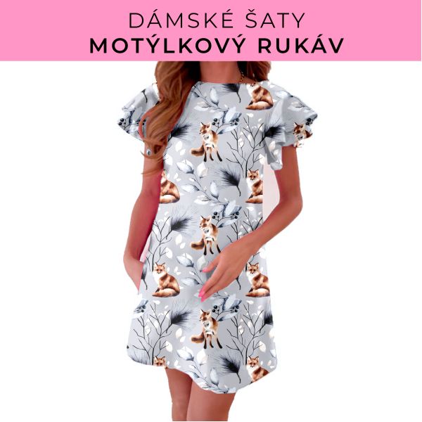 DÁMSKÝ střih - šaty s motýlkovým rukávem