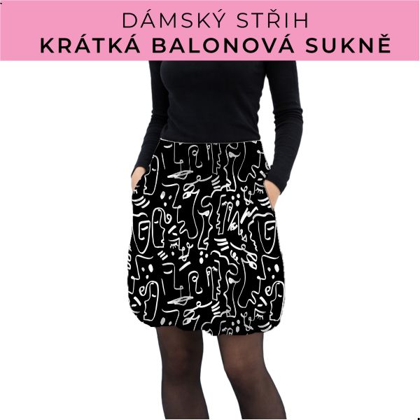 Dámský střih - balonová krátká sukně