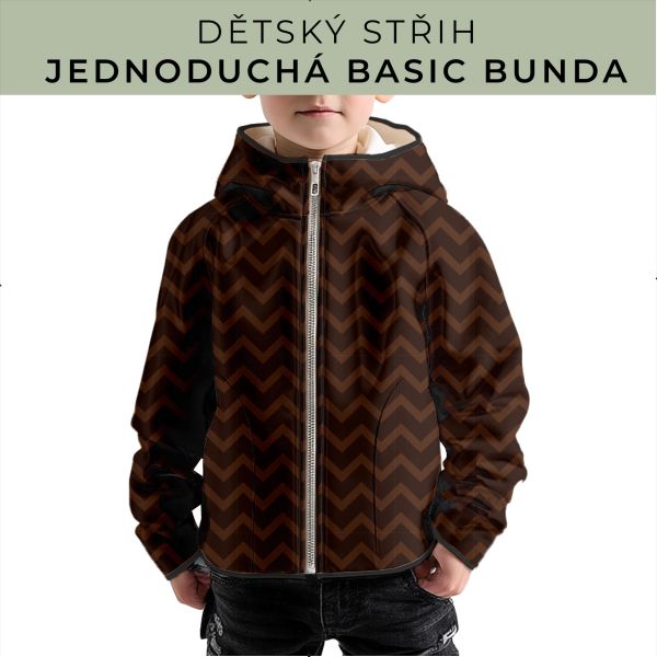 Dětský střih - jednoduchá dětská BASIC  bunda