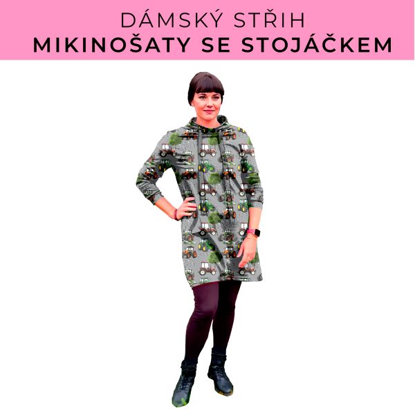 Dámský střih - mikinové šaty se stojáčkem