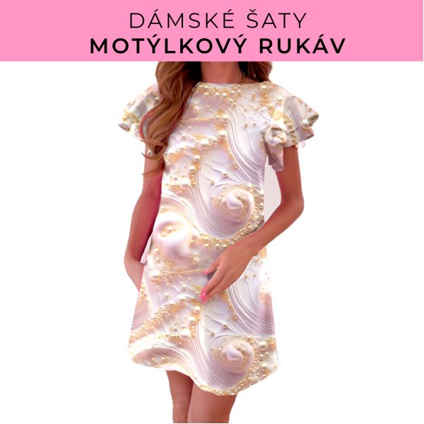 DÁMSKÝ střih - šaty s motýlkovým rukávem