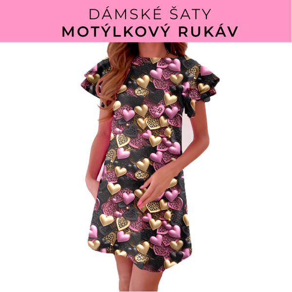 DÁMSKÝ střih - šaty s motýlkovým rukávem