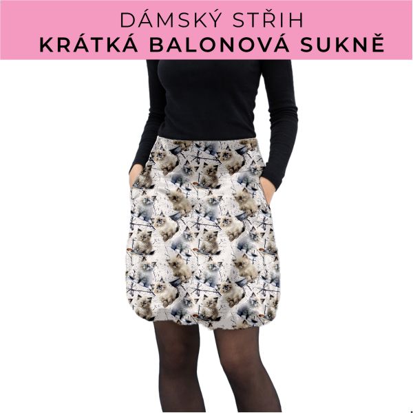 Dámský střih - balonová krátká sukně