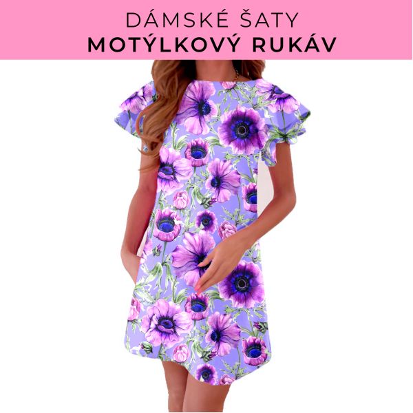 DÁMSKÝ střih - šaty s motýlkovým rukávem