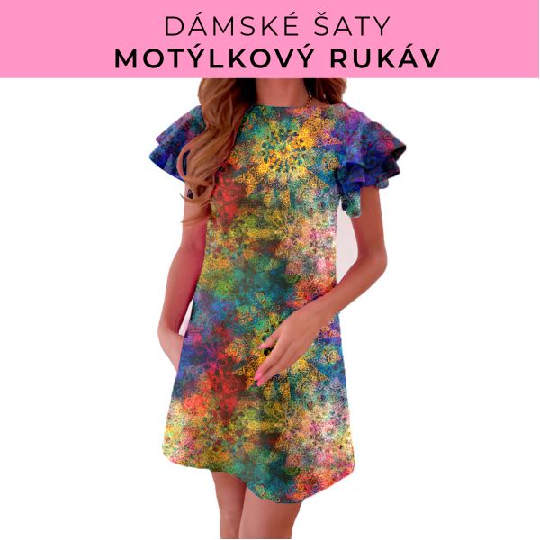 DÁMSKÝ střih - šaty s motýlkovým rukávem