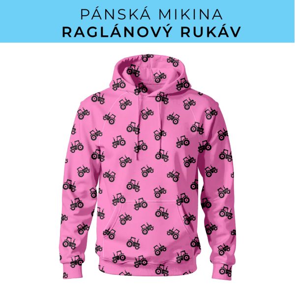 PÁNSKÝ střih - mikina raglan ZÁKLADNÍ s kapucí