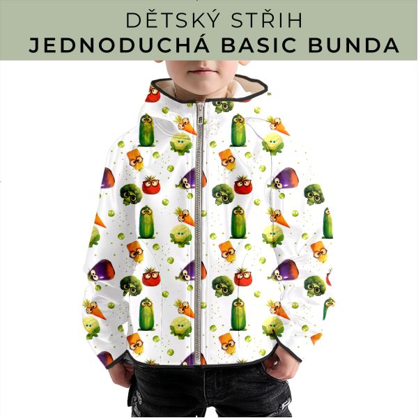 Dětský střih - jednoduchá dětská BASIC  bunda