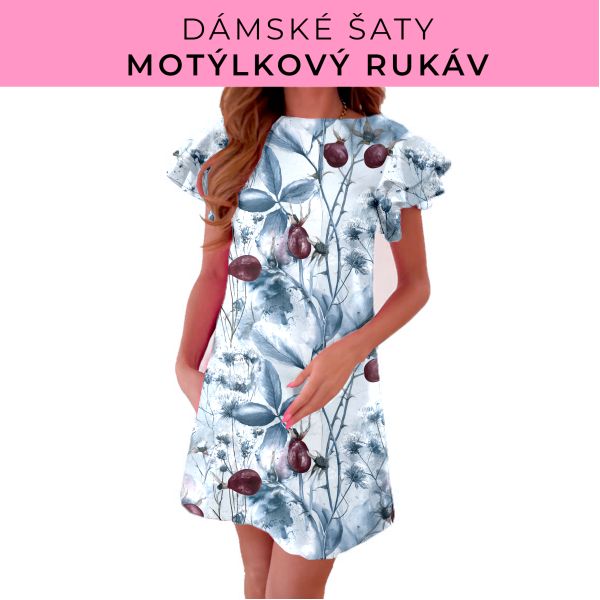 DÁMSKÝ střih - šaty s motýlkovým rukávem