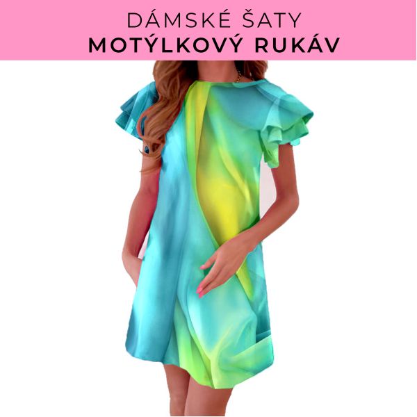 DÁMSKÝ střih - šaty s motýlkovým rukávem