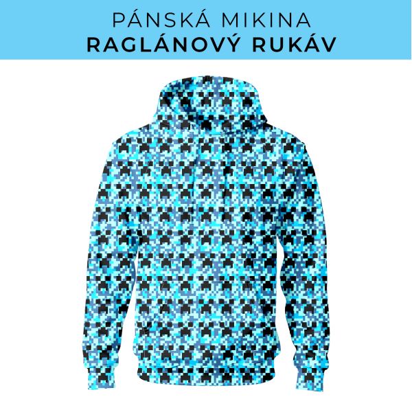 PÁNSKÝ střih - mikina raglan ZÁKLADNÍ s kapucí