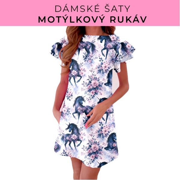 DÁMSKÝ střih - šaty s motýlkovým rukávem