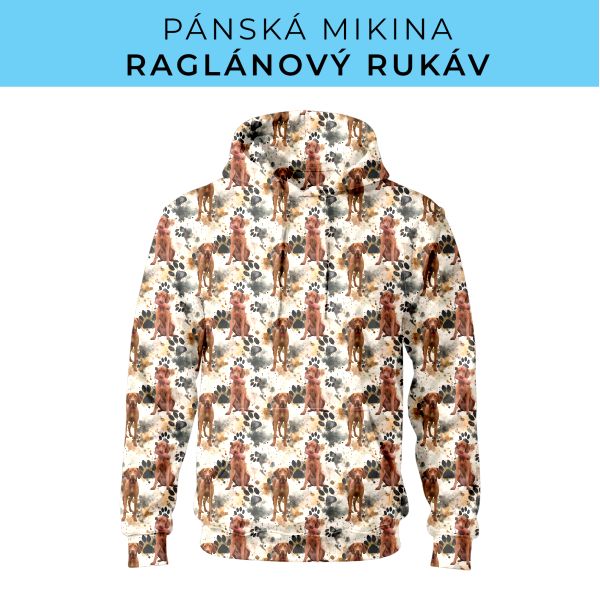 PÁNSKÝ střih - mikina raglan ZÁKLADNÍ s kapucí