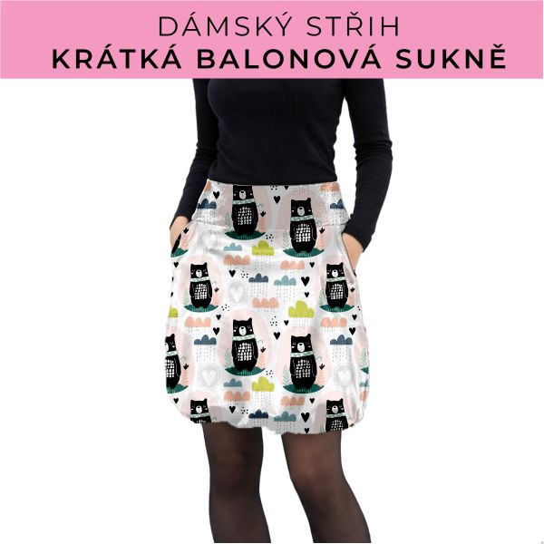 Dámský střih - balonová krátká sukně